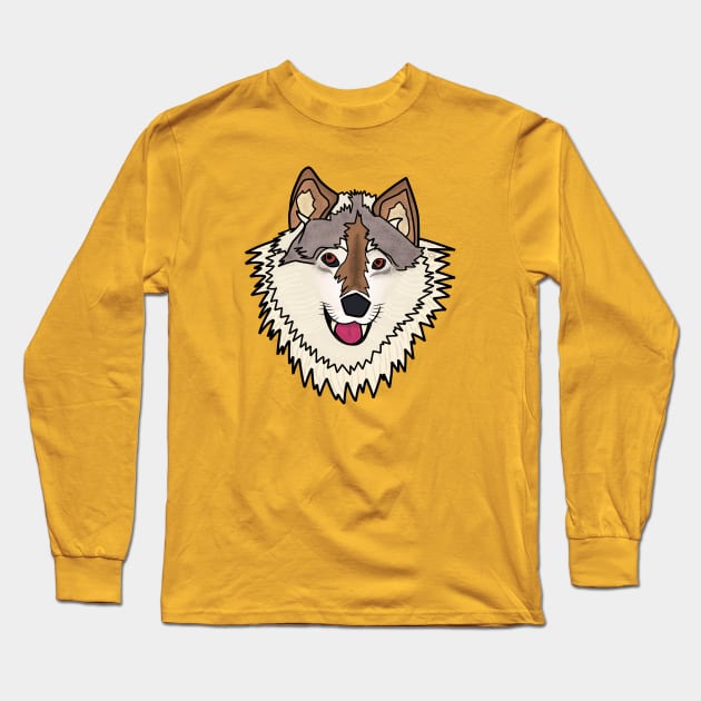 Smiley wolf Long Sleeve T-Shirt by onategraphics